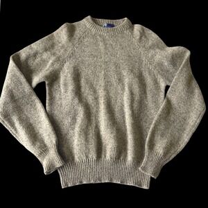 JCPenney Ski Apparel Large Wool Blend Crewneck Sweater Oatmeal Heather Gray